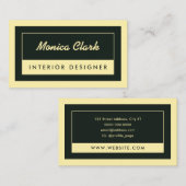 フレームモダン・タンと緑 名刺 (正面/裏面)