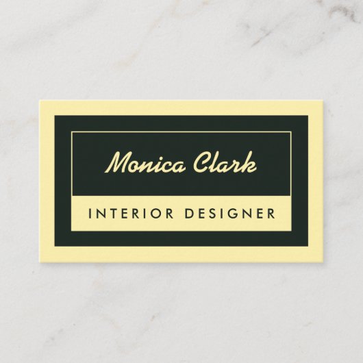 フレームモダン・タンと緑 名刺 (正面)