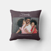 フレームモダン |家族はEVERYTHING写真金ゴールド クッション (裏面)