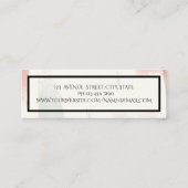 フレームモダン、水色、Instagramソーシャルメディア スキニー名刺 (裏面)