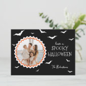 フレームユニークブラックハロウィーンフォトホリデーカード シーズンカード (スタンド正面)