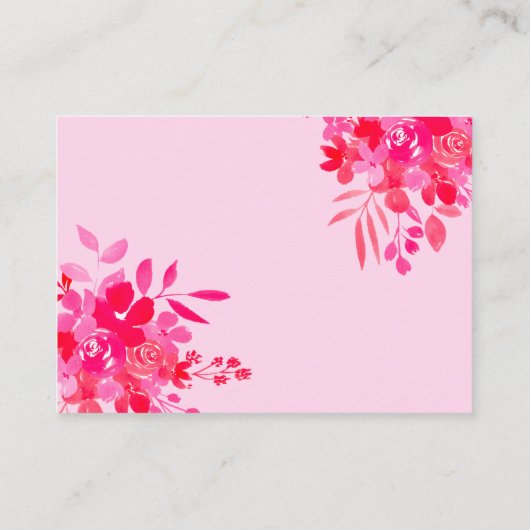 フレームレッドピンクのフローラ赤ちゃんシャワー表示シャワー エンクロージャーカード (裏面)