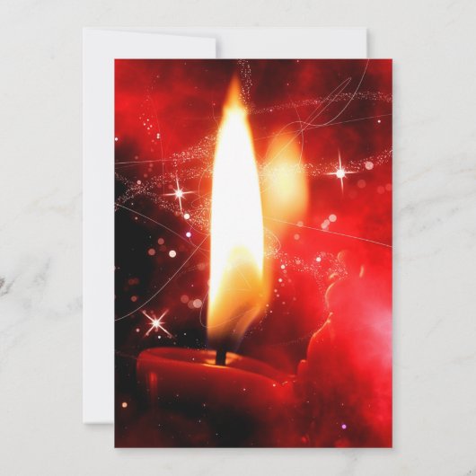 フレームレッド独身のキャンドルクリスマスパーティの招待状 招待状 (裏面)