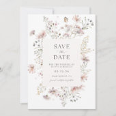 フレームワイルドフラワーウェディング日付保存招待状 招待状 (正面)