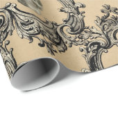 フレームワビクトリアンークスカルゴシック骨格ゴシック ラッピングペーパー (ロールコーナー)