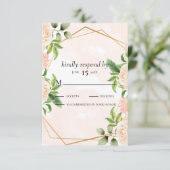 フレーム上のピンクのバラ 出欠カード (スタンド正面)