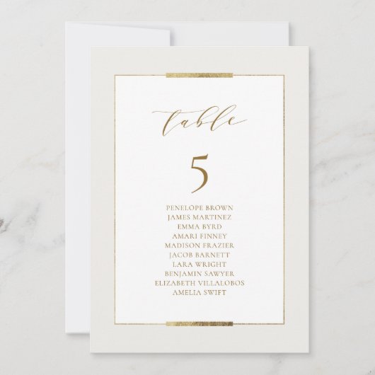 フレーム付きエレガシンプルンス表番号座席表 招待状 (正面)