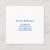 フレーム付きシックなホログラフィックブルーグリーンターコイズ スクエア名刺 (裏面)