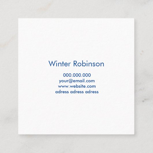 フレーム付きシックなホログラフィックブルーグリーンターコイズ スクエア名刺 (裏面)