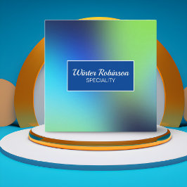 フレーム付きシックなホログラフィックブルーグリーンターコイズ スクエア名刺