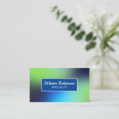 フレーム付きシックなホログラフィックブルーグリーンターコイズ 名刺 (スタンド正面)