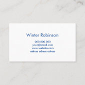 フレーム付きシックなホログラフィックブルーグリーンターコイズ 名刺 (裏面)