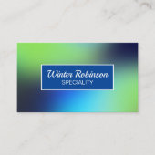 フレーム付きシックなホログラフィックブルーグリーンターコイズ 名刺 (正面)