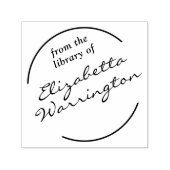 フレーム付きシンプルスクリプト #14 図書館の本の名前 セルフインキングスタンプ (デザイン)