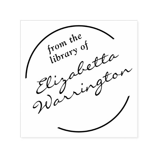 フレーム付きシンプルスクリプト #14 図書館の本の名前 セルフインキングスタンプ (デザイン)
