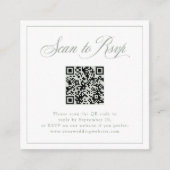 フレーム付きセージ緑のエレガイタリアンンス | RSVP QRコード エンクロージャーカード (正面)