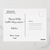 フレーム付きファミリークリスマスフォイルエレガントポストカード 箔シーズンポストカード (裏面)