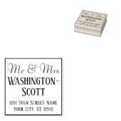 フレーム付きミスター&ミセス2行長い名前アドレス#2 ラバースタンプ (押印)
