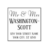 フレーム付きミスター&ミセス2行長い名前アドレス#2 ラバースタンプ (インプリント)