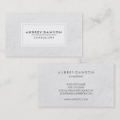 フレーム付きミニマルなプレーン白テクスチャ 名刺 (正面/裏面)