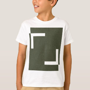 フレーム付きモスグリーンキッズティー Tシャツ