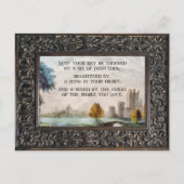 フレーム付きヴィンテージ賛美アイルランドと城の風景 ポストカード (正面)