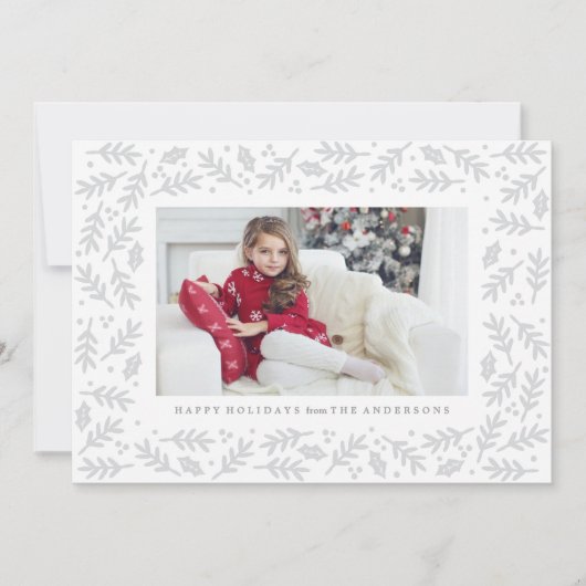 フレーム付き分岐ホリデーフォトカード シーズンカード (正面)