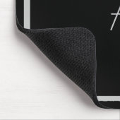 フレーム付き安い黒と銀のモノグラム マウスパッド (コーナー)