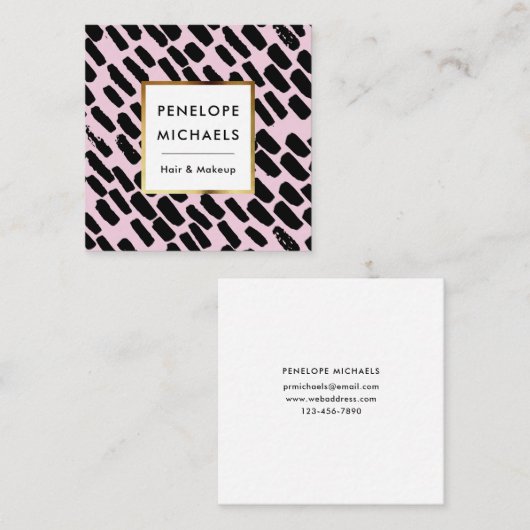 フレーム付き白黒パターン スクエア名刺 (正面/裏面)