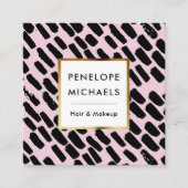 フレーム付き白黒パターン スクエア名刺 (正面)