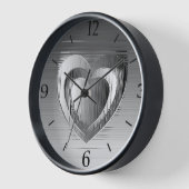 フレーム付き磨きクロムハート 壁時計 (傾斜)