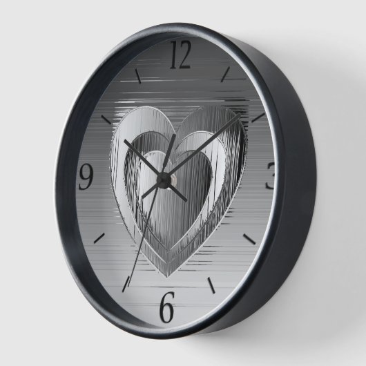 フレーム付き磨きクロムハート 壁時計 (傾斜)