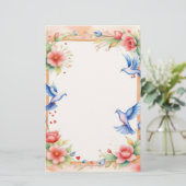 フレーム付き鳩1 便箋 (スタンド正面)