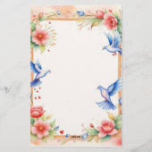 フレーム付き鳩1 便箋 (裏面)