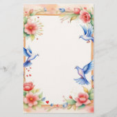 フレーム付き鳩1 便箋 (正面)