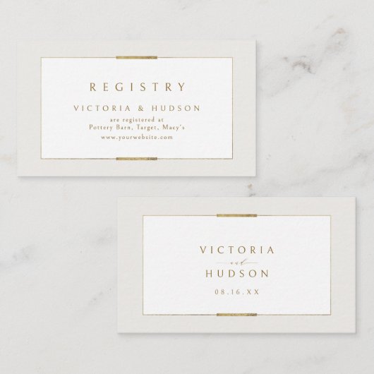 フレーム付エレガンスシンプルブライダルレジストリ プレイスカード (正面/裏面)