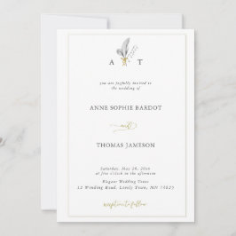 フレーム伝統的春リリー・オブ・バ結婚レーズ 招待状