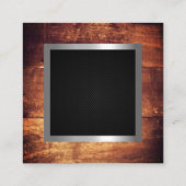 フレーム入りにしましょう |シルバーメタリックトリムブラックメッシュ スクエア名刺 (裏面)