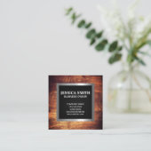 フレーム入りにしましょう |シルバーメタリックトリムブラックメッシュ スクエア名刺 (スタンド正面)