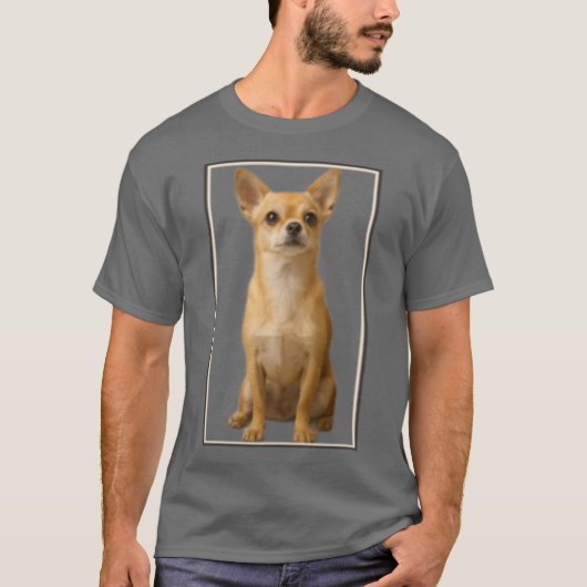 フレーム入りチワワの面白グッズ Tシャツ (正面)