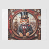 フレーム内のステームパンク高貴な赤い猫 薄葉紙 (正面)