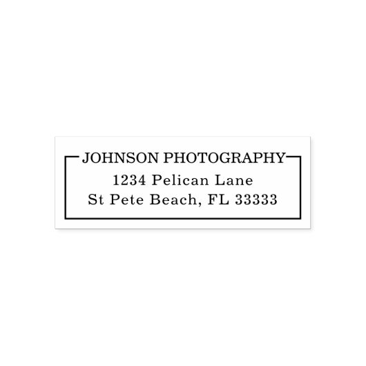 フレーム内のビジネス名とアドレス セルフインキングスタンプ (デザイン)