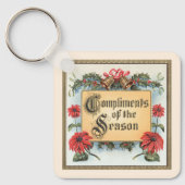 フレーム内のヴィンテージクリスマスポ華美イント キーホルダー (正面)