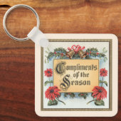 フレーム内のヴィンテージクリスマスポ華美イント キーホルダー (正面)