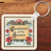 フレーム内のヴィンテージクリスマスポ華美イント キーホルダー (裏面)