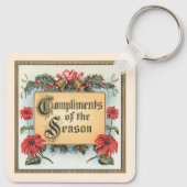 フレーム内のヴィンテージクリスマスポ華美イント キーホルダー (裏面)