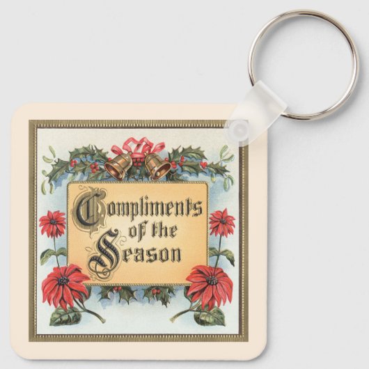 フレーム内のヴィンテージクリスマスポ華美イント キーホルダー (裏面)