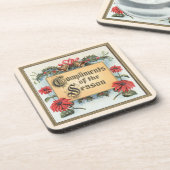 フレーム内のヴィンテージクリスマスポ華美イント コースター (左側)