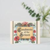 フレーム内のヴィンテージクリスマスポ華美イント シーズンポストカード (スタンド正面)