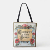 フレーム内のヴィンテージクリスマスポ華美イント トートバッグ (裏面)